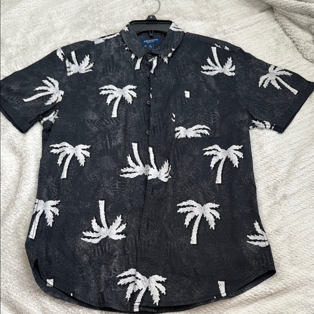 Arizona Jean Company Black and White Casual Button Down Shirt Men’s sm